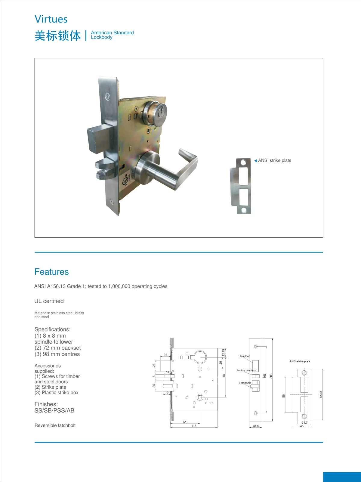Door hardware · catalogue sheet 10.1