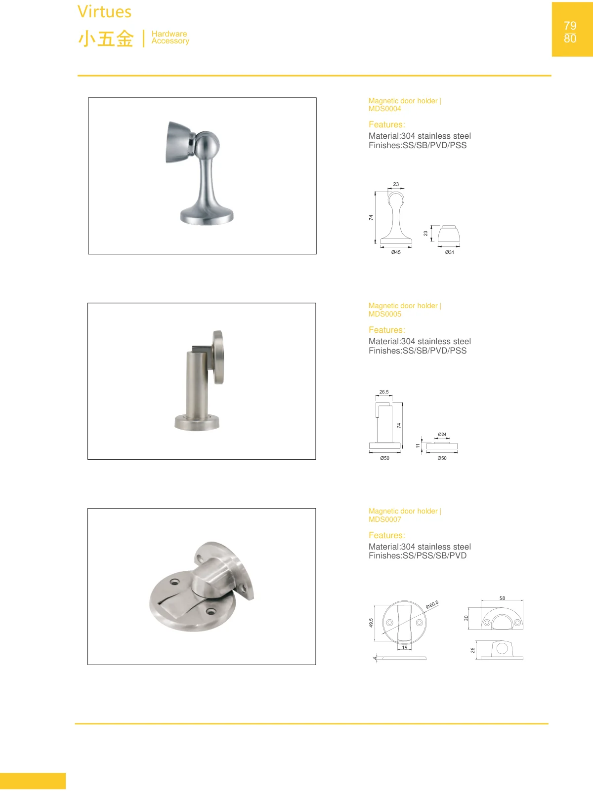 Hardware accessories · catalogue sheet 45.2